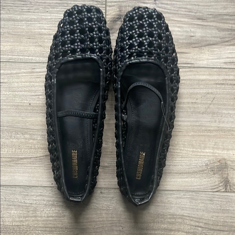 Cushionaire Black Woven Ballet Flats
